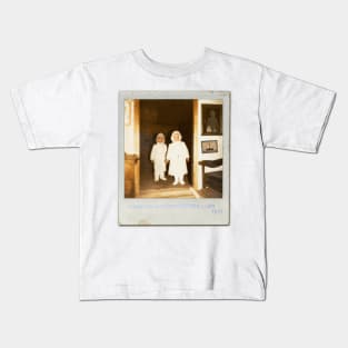 Ghost Twins Caught on Film | Secret Vintage Polaroid Ghost captured | Rare Scary Classic Retro Portrait  | Mary Loo & Timmy 1917 Kids T-Shirt